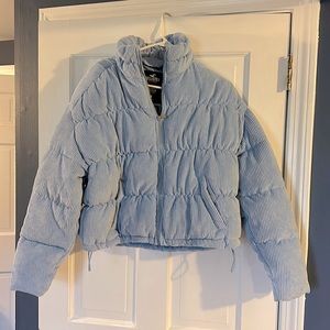Hollister Light Blue Puffer Jacket Size M